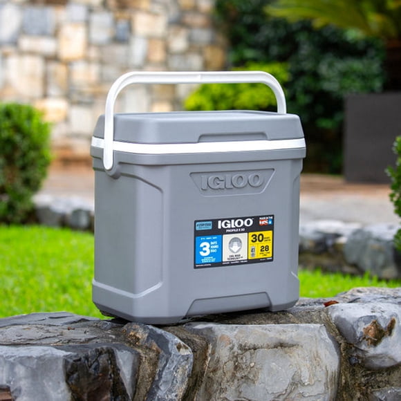 hielera 30 qt gris de plástico