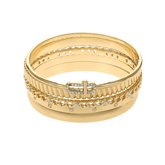 Time and Tru Goldtone Bangle Bracelet Set, 5 Bracelets
