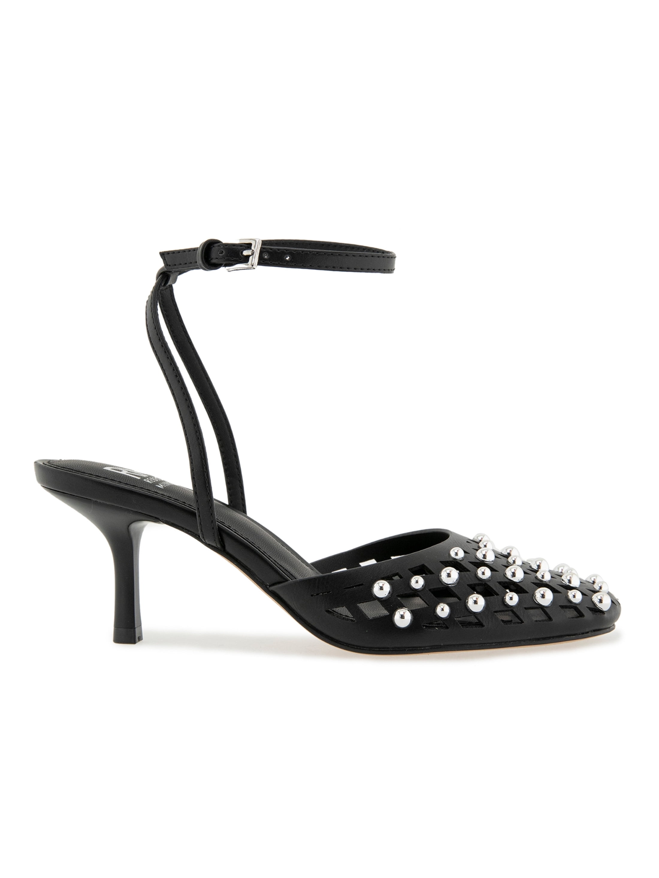 RM Rebecca Minkoff Women's Fiona Studded Kitten Heel with Ankle Strap