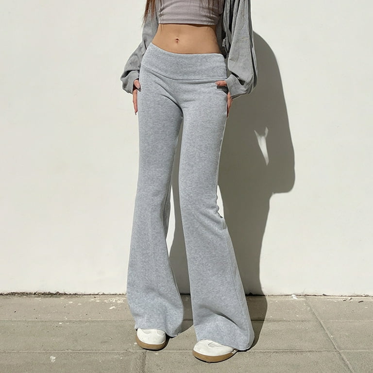 Ydkzymd Ruffle Fold Over Flare Leggings Women Casual Slim Ydkzymd Ruffle Fold Over Flare Leggings Women Casual Slim