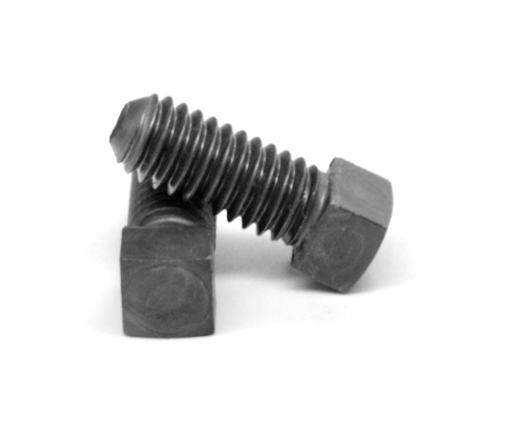 FT Fine Thread Square Head Set Screw Cup Point Low Carbon Steel Case Hardened Plain Finish Pk 100 3/4-16 x 3 1/2 