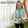 thumbnail image 6 of Xoenoiee Beach Starfish Seashell Conch Print Girls Lightweight Fleece Vest, Full Zip Sleeveless Jacket Outerwear Spring Fall Winter Outfits with Pockets for Running Hiking, 11-12 Years, 6 of 7