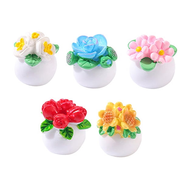 Mini flores en maceta para niños, modelo de jardín Fary, juguete para niños, decoración clásica para casa de muñecas, diseño de escena de juego a