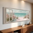 thumbnail image 2 of Beach Window Canvas Wall Art - Large Coastal Picture Landscape Canvas Prints Tropical Sea Paintings, Horizontal Summer Seascape Artwork for Living Room Bedroom, 2 of 7