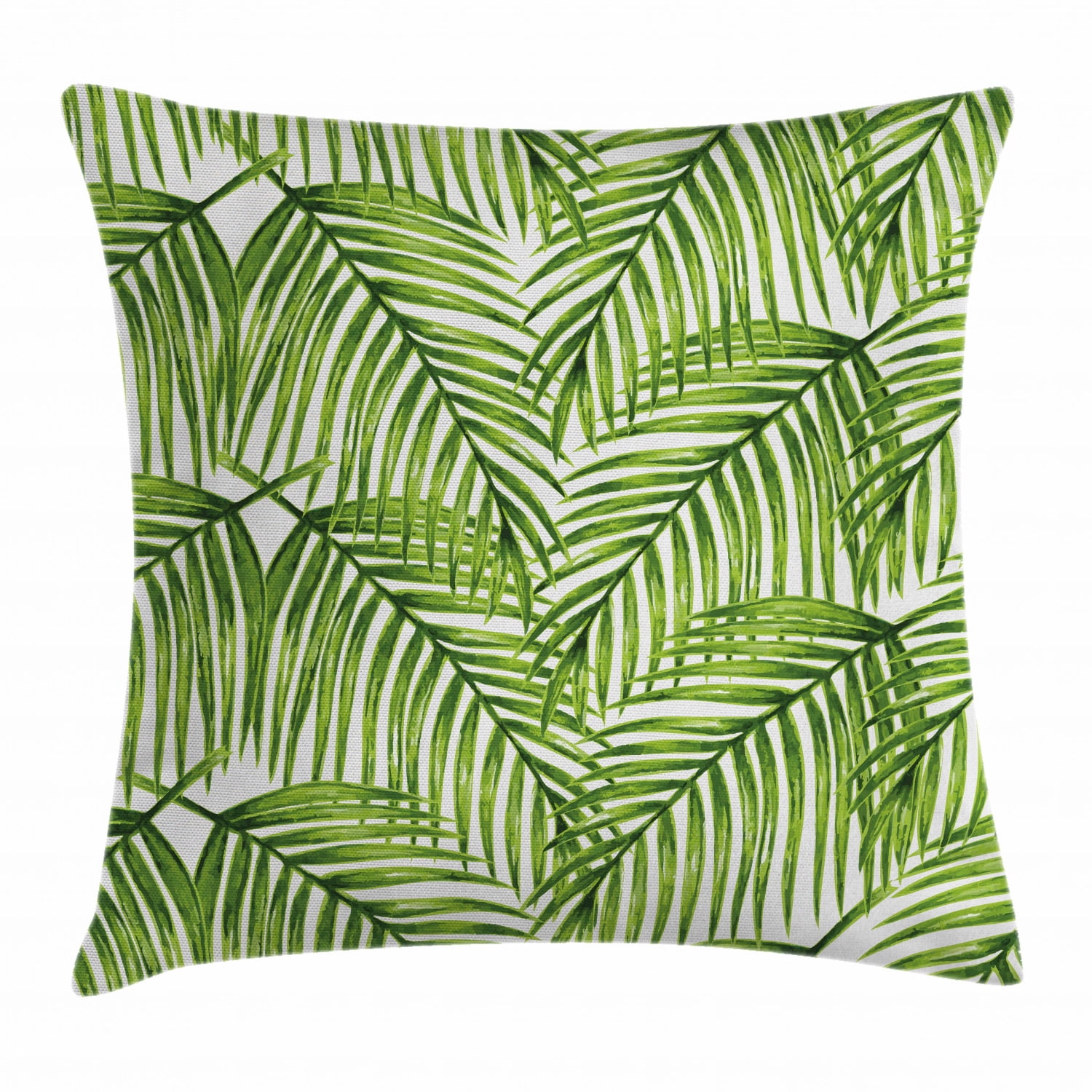 Plant Throw Pillow Cushion Cover, Fascinating Leaves on Branches Exotic