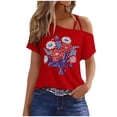 thumbnail image 2 of Qingpeng 4th of July Patriotic T Shirts for Women Summer Star Print Shirts Women's Independence Day Short Sleeve Casual Tee Tops, 2 of 5