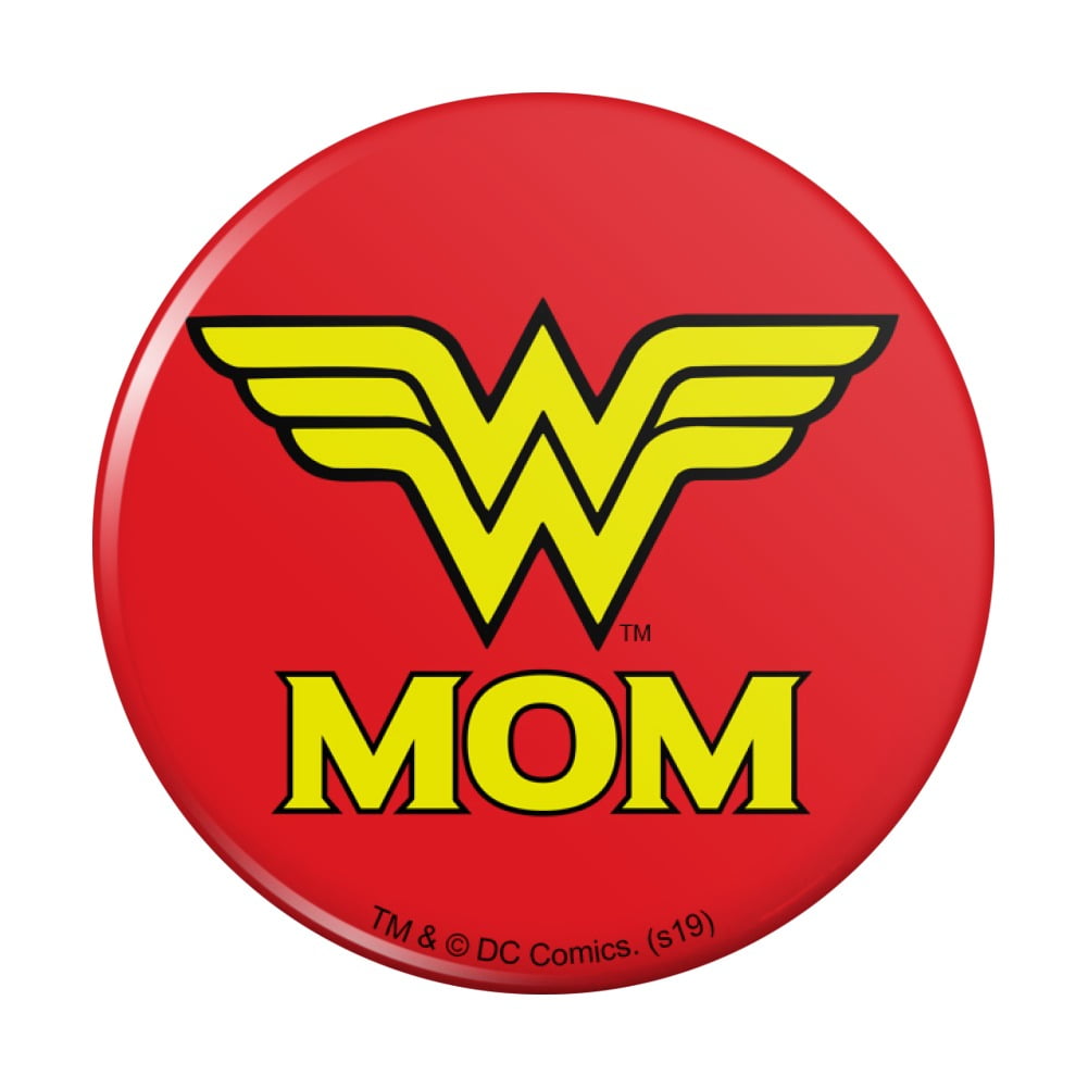 Wonder Woman Wonder Mom Logo Pinback Button Pin - Walmart.com - Walmart.com