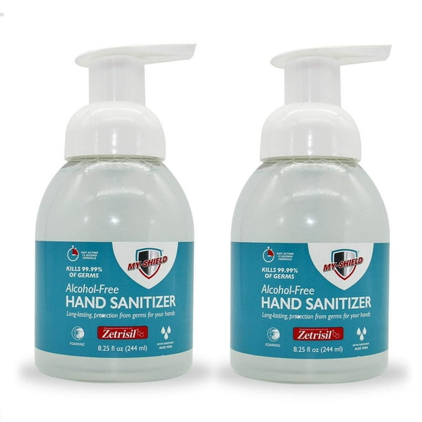 Desinfectante para manos My-Shield Foam, sin alcohol, 245 ml (paquete de 2)