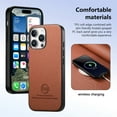 thumbnail image 6 of Allytechgroup Slim PU Leather Case for iPhone 12 Pro Max, Shockproof Anti-Scratch Magnetic Cover, Wireless Charging Compatible, Lightweight Protective Phone Case for iPhone 12 Pro Max, Brown, 6 of 8