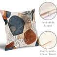 thumbnail image 3 of Boho Abstract Mid Century Pillow Covers 18X18 In Set of 2 Bohemian Minimalist Geometric Leaves Throw Pillow Cases Navy Blue Orange Gold Modern Pillow Cover Home Decor For Couch Room Porch Outdoor, 3 of 6
