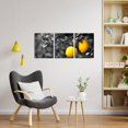 thumbnail image 4 of 3 Piece Kitchen Canvas Wall Art Fresh Lemon Picture Painting Fruit Poster Modern Black and White Yellow Artwork for Dining Room Wall Decor Framed Ready to Hang (Small), 4 of 6