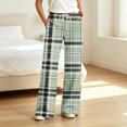 thumbnail image 2 of Hvogkswy Women Plaid Pajama Pants Loose Straight Wide Leg Lounge Pants Drawstring Elastic Waist Home Pajama Bottoms with Pockets, 2 of 7