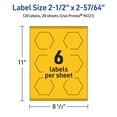 thumbnail image 6 of Avery Hexagon Labels, Bright Yellow, 2-1/2" x 2-57/64", 120ct, 6 of 11