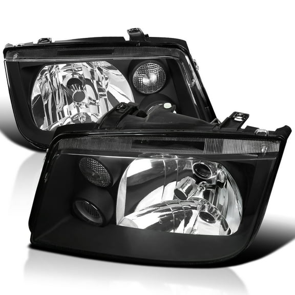 Spec-D Tuning Black Headlights w/Built In Fog Lights Compatible with 1999-2005 Volkswagen Jetta Bora Mk4 L R Pair Head Light Lamp Assembly