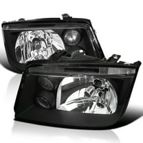 Spec-D Tuning Black Headlights w/Built In Fog Lights Compatible with 1999-2005 Volkswagen Jetta Bora Mk4 L R Pair Head Light Lamp Assembly