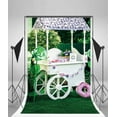 thumbnail image 3 of ABPHOTO 5x7ft Photography Backdrop Spring Wood Candy Bar Bread Green Flowers Trees Grass Field Ribbon Nature Happy Birthday Photo Background Backdrops, 3 of 4