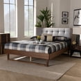 thumbnail image 6 of Baxton Studio Natalia Mid-Century Modern Light Grey Fabric Upholstered and Ash Walnut Finished Wood Queen Size Platform Bed, 6 of 10