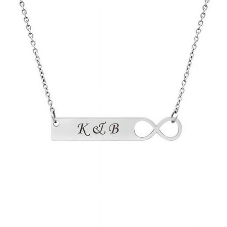 Anavia Personalized Infinity Bar Necklace Gift for Her Women's Custom Jewelry Free Engraving Couples Name Necklace Gift for Girlfriend Fiancee Wife Free Gift Box Ships Next Day