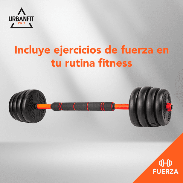 Kit de Pesas y Barras 40 kg UrbanFit Pro PVC Color Negro negro Unitalla UrbanFit Pro 7708736468158
