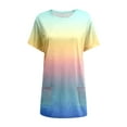 thumbnail image 4 of B91xZ Tunique Décontractée Tops pour Womens Mignon Graphique Manches Courtes Vacances Tops, Bleu Clair S, 4 of 4