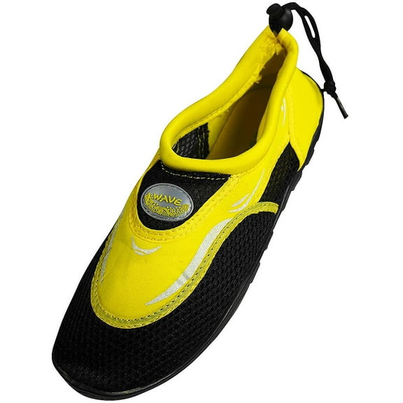 New Wave Mens Water Aqua Sock Shoe Pool Beach Surf Slip On 37131-7D(M)US yellow black