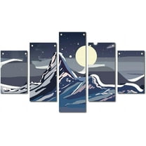5 Pieces Canvas Wall Art Mountain Prints Oxford Cloth Nature Landscape Hanging Wall Decor Modern Artwork Painting Rustic for Home Office Decor Living Room Gallery Unframed 53 x 29.5 Inch DIY