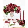 thumbnail image 3 of 10pcs Fake Black Roses Artificial Silk Flowers Faux Rose Flower Long Stems Bouquet for Arrangement Wedding Centerpiece Party Home Kitchen Decor (Black), 3 of 5