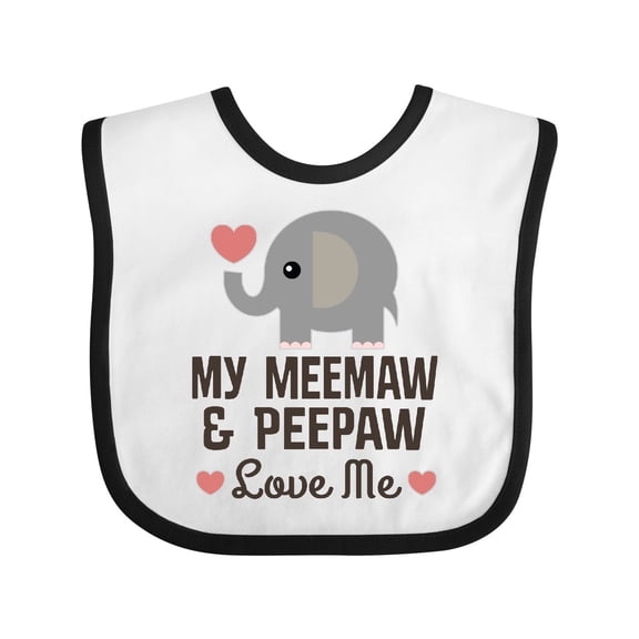 Inktastic Meemaw and Peepaw Love Me Grandchild Boys or Girls Baby Bib