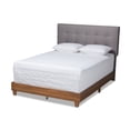 thumbnail image 1 of Baxton Studio Taida Grey Full Size Upholstered Walnut Finished Bed, 1 of 10
