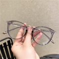 thumbnail image 5 of Las mujeres con gafas sencillas pueden equiparse con monturas de gafas ovaladas miopes y cara redonda, gafas planas estilo estudiantes, 5 of 5
