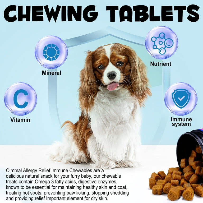 Oimmal Dog Allergy Relief Dog Allergy Chews 450 Soft Chews Itch