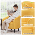thumbnail image 6 of Alden Design Upholstered Barrel Accent Chair for Livingroom, Yellow Velvet, 6 of 12