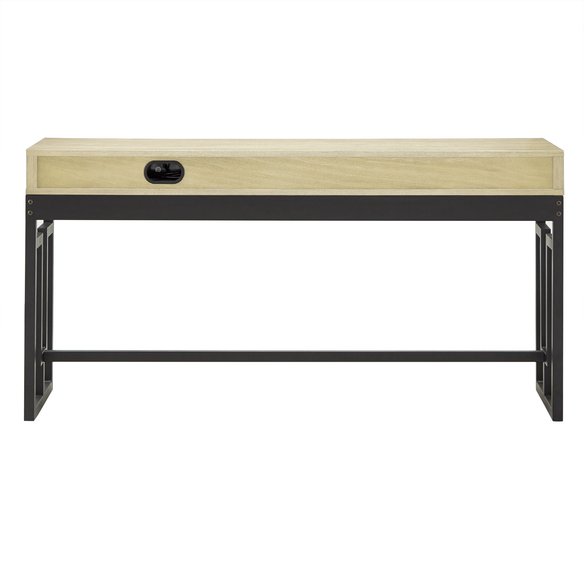 Weston Home Ivo 2-Drawer Desk with Power Outlet, Ivory White