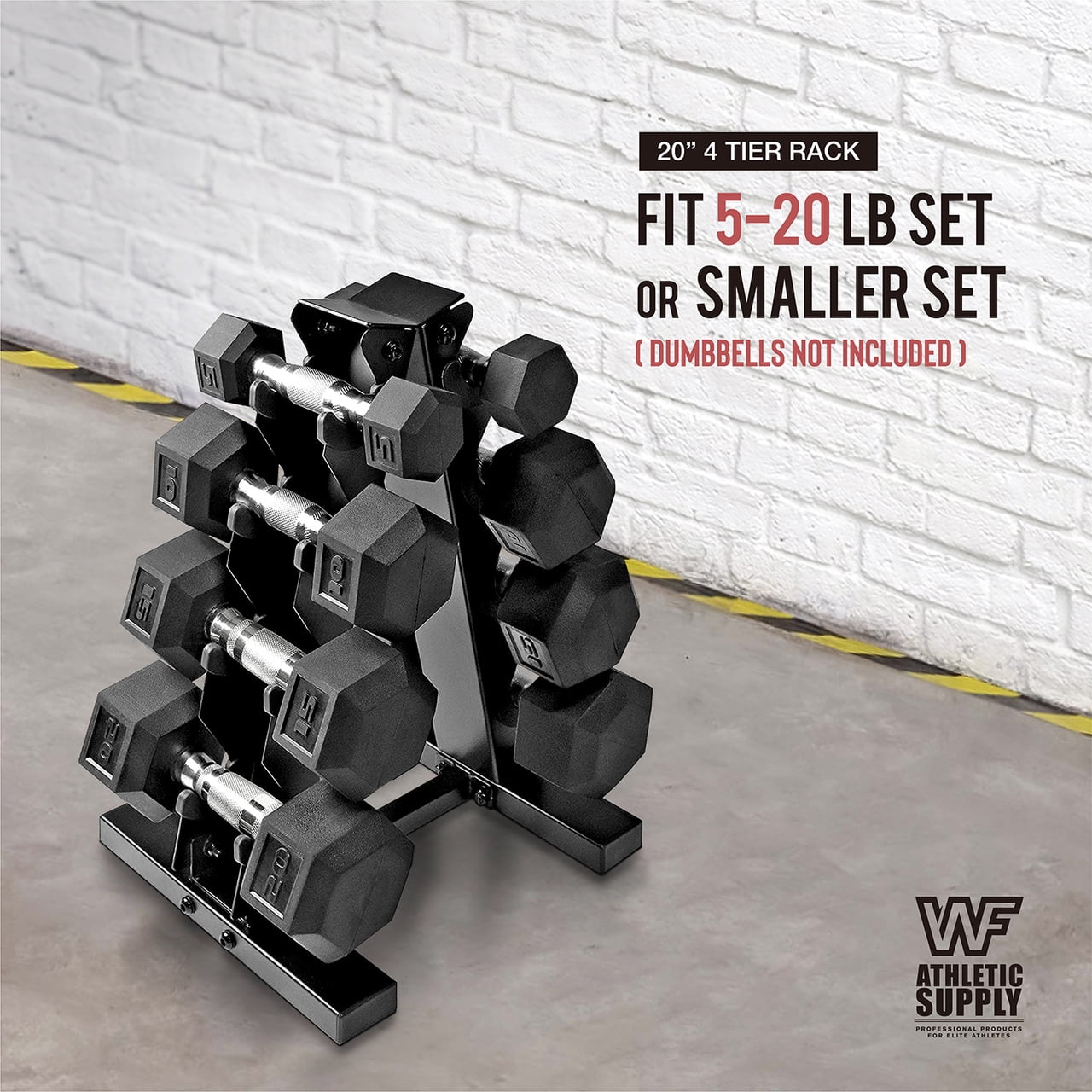 WF Athletic Supply Heavy Duty A-Frame Dumbbell Storage Rack, Steel Dumbbell Holder, Dumbbell Stand & Weight Racks for Home Gym Dumbbell Storage, RACK ONLY, Sizes Option Available