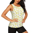 thumbnail image 2 of Balery Yellow Lemon Leaves Camiseta sin mangas estampada ligera para mujer, tops de entrenamiento sin mangas, camisetas de yoga transpirables de secado rápido.-Medium, 2 of 7
