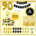 thumbnail image 2 of 90th Birthday Decoration Black and Gold for Boy & Girl, 90th Cake Topper, 90th Party Supplies for Her and Him, 90th Birthday Photo Props, 2 of 2