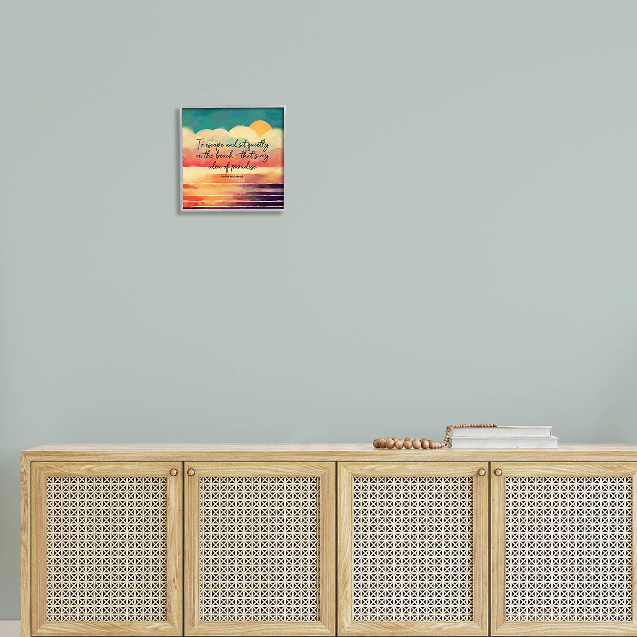 Stupell Industries To Escape Paradise Phrase Graphic Art Gray Framed Art Print Wall Art, Design by Ziwei Li