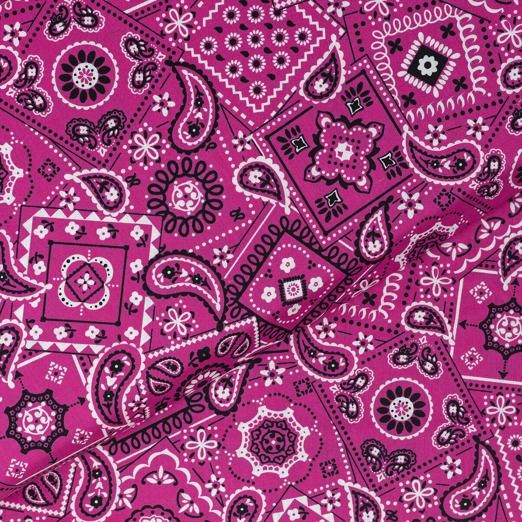 Waverly Inspirations 44" 100% Cotton Sewing & Craft Fabric By the Yard, White, Black and Pink