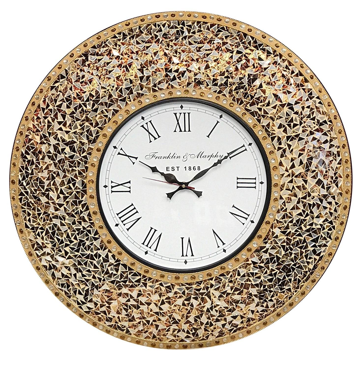 DecorShore 23” Decorative Wall Clock, Silent Clock with Decorative