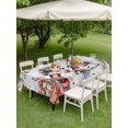 thumbnail image 3 of Outdoor Tablecloth with Umbrella Hole and Zipper, Blue Wooden Snowman Christmas Rectangle Table Cloth 54x80 Inch Waterproof Tablecloth, Xmas Poinsettia Winter Gifts Picnic Table Cover for Patio, 3 of 7