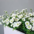 thumbnail image 4 of Fake Flowers for Outdoors 8 Bundles White Silk Artificial Sunflower Plants Faux Greenery for Wedding Home Garden Window Box Outdoor Planters Decor (White Fake mums), 4 of 13