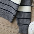 thumbnail image 6 of NAISIBABY Boys Cardigan Sweater 8T, Turtleneck Full Zipper Long Sleeve Fashion Striped Knit Outwear Gray(5-14T), 6 of 9