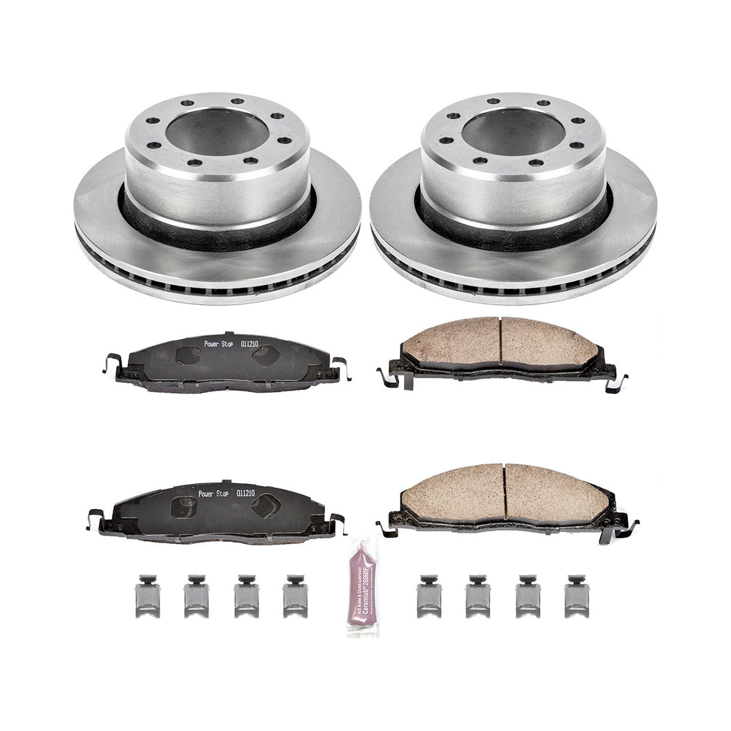 Power Stop Rear Stock Replacement Brake Pad and Rotor Kit KOE5487 Fits 2018 Ram 2500