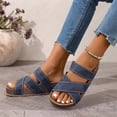 thumbnail image 2 of Xucatan Summer Sandals for Women, Fashionable Wedge Slide, Faux Leather Upper with Buckle Detail, All Day Cushioned Support Gift, 2 of 9