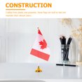 thumbnail image 2 of 12pcs Canada Desk Flags Set Canadian Small Mini Table Office Flags With Flagpole And Golden Base Miniature Desktop Flag Home Offices Decoration, 2 of 9