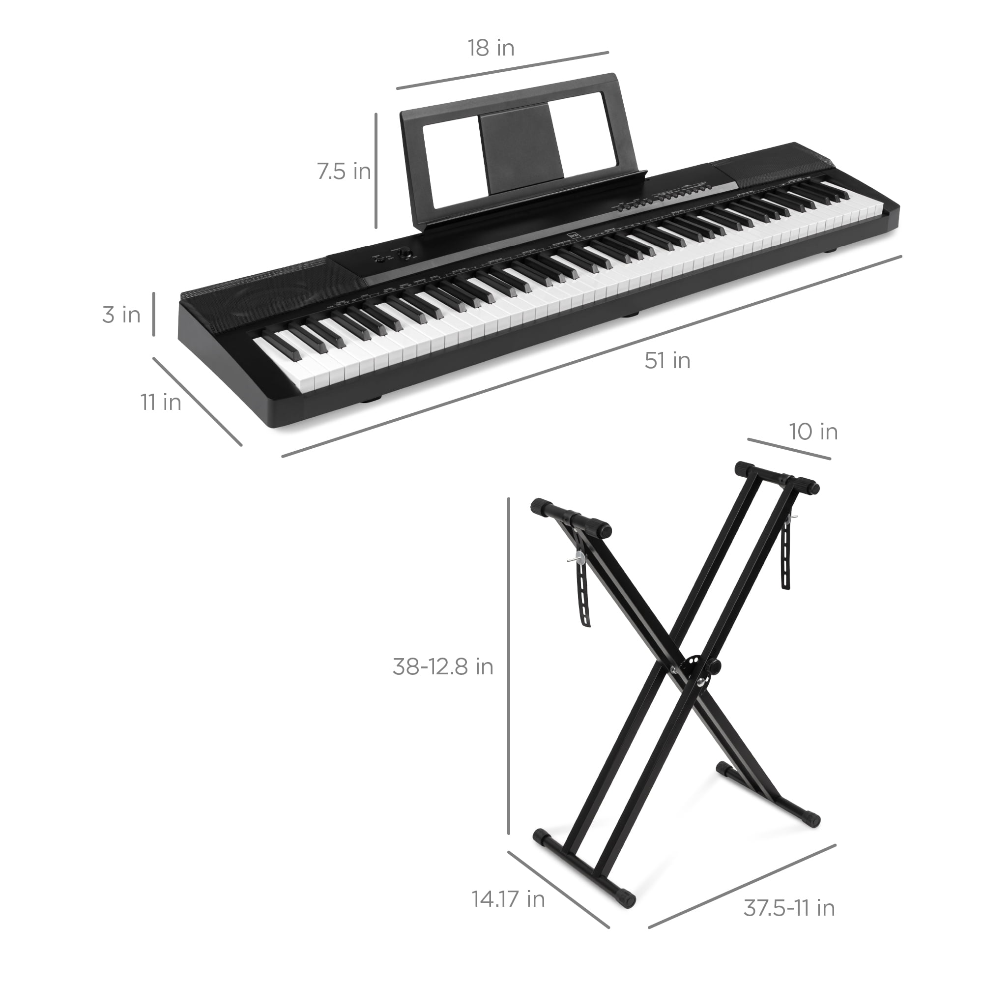 Best Choice Products 88-Key Full Size Digital Piano Electronic Keyboard Set  for All Experience Levels w/Semi-Weighted Keys, Stand, Sustain Pedal