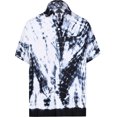 thumbnail image 2 of HAPPY BAY Men's Hawaiian Summer Beach Shirts Casual Short Sleeve Shirts Button Down Shirt Men S Tie Dye Stripes, Black Vacation Party, 2 of 7