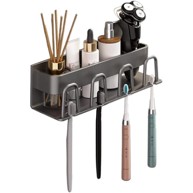 Soporte para vasos de enjuague bucal montado en la pared, accesorio de estante de organización para habitación de niños, baño, ducha, soporte para vasos de enjuague bucal montado en la pared