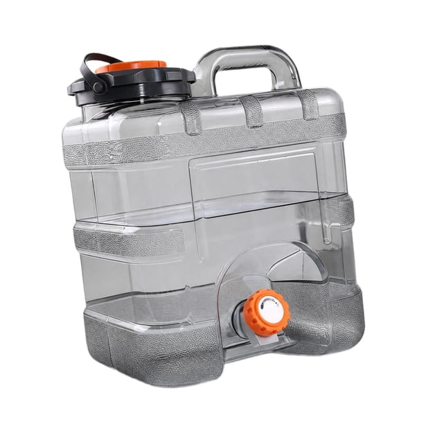 Contenedor almacenamiento agua, tanque agua portátil con grifo, cubo portátil reutilizable para camping, picnics, jardín, uso doméstico y 15 litros