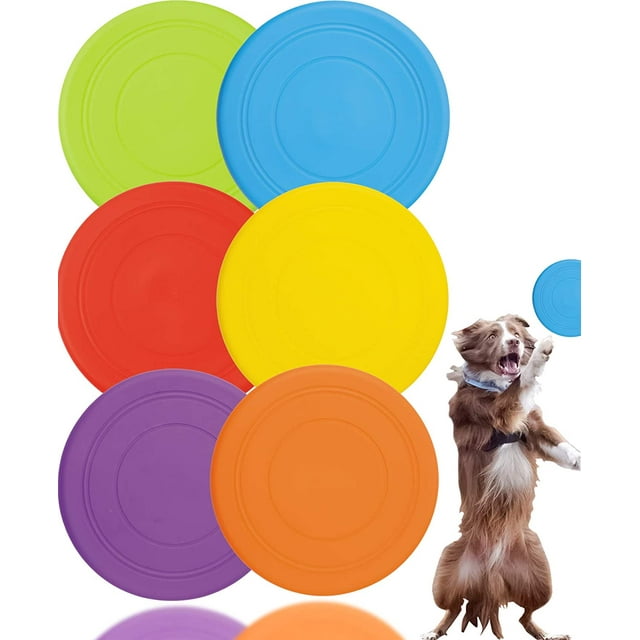 6Pcs Dog Frisbee Dog Frisbee Training Toys Flying Discs Flyer Soft Pet Toy Frisbee Flying Disc Tooth Resistant Outdoor Dog Training